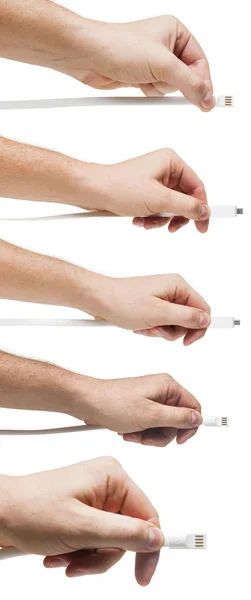 Vit USB-kabel — Stockfoto