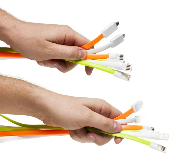 Color USB cables — Stock Photo, Image