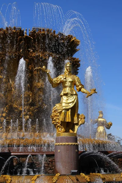 Detalhe de uma fonte A Amizade das Nações. Rússia — Fotografia de Stock