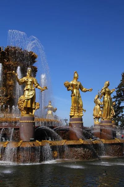 国家友谊的一座喷泉的细节。俄罗斯 — 图库照片