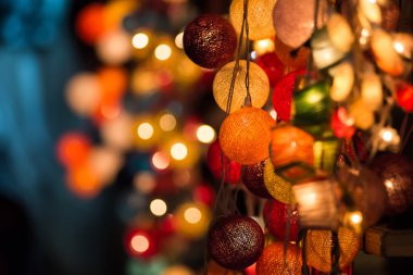 renkli parlak Noel ışıkları