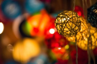 renkli parlak Noel ışıkları