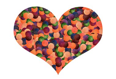 renkli ışık topları kalp