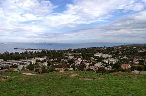 Krim Halbinsel Die Stadt Feodosia Blick Vom Mitrtdat Auf Die — Stockfoto