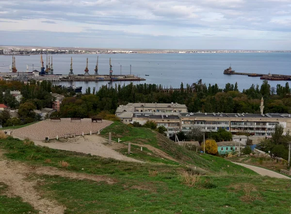 Krim Halbinsel Die Stadt Feodosia Blick Vom Mitrtdat Auf Die — Stockfoto