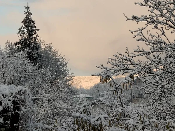 Halbinsel Krim Auf Der Gebirgigen Krim Fiel Der Erste Schnee — Stockfoto