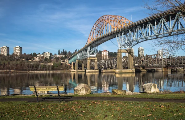 Ponte e binario ferroviario di Pattullo, New Westminster — Foto Stock