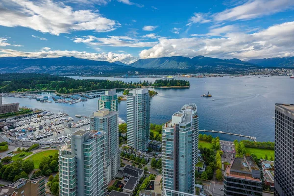 Luftaufnahme Aus Der Innenstadt Von Vancouver Hafen Von Vancouver Und — Stockfoto