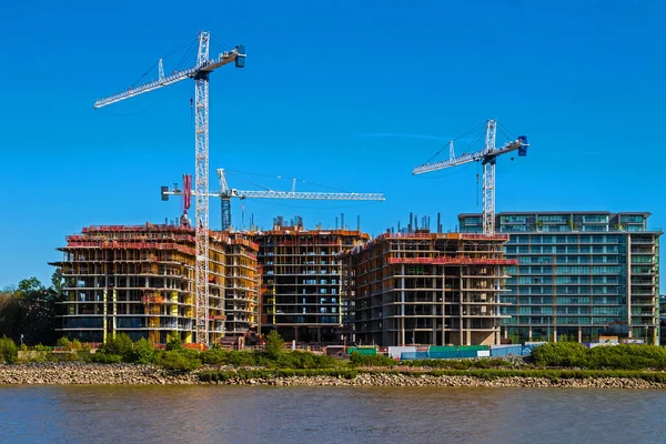 Construção Uma Nova Área Residencial Nas Margens Rio Fraser Richmond — Fotografia de Stock