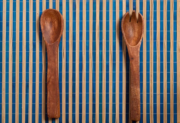 Wooden Spoon Fork Table — Stock Photo, Image