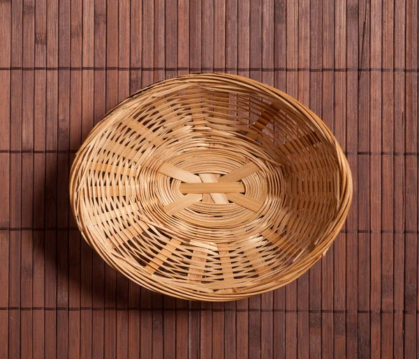 Empty Wicker Basket Top View — Stock Photo, Image