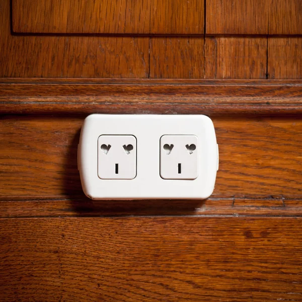 Electric Outlet Wall Old House Interior — Stock Photo, Image