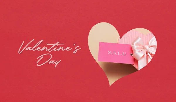 Dopisy Valentýna Prodej Dárek Vyříznutém Srdci — Stock fotografie