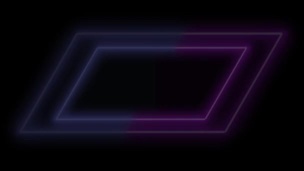 Verlichte Neon Vormen Bewegen Creatieve Geanimeerde Video Achtergrond Trending Ultraviolette — Stockvideo