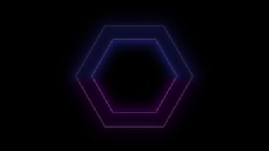 Işıklı neon şekiller hareket eder. Ultraviyole renkli yaratıcı 4k video arkaplanı