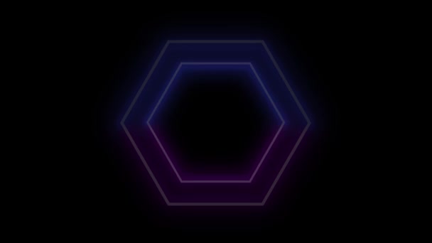 Verlichte neon vormen bewegen. Creatieve geanimeerde 4k video achtergrond in trending ultraviolette kleuren — Stockvideo