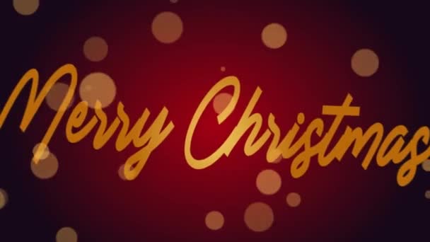 Feliz Natal Lettering Animação Com Partículas Ouro Boke Parabéns Por — Vídeo de Stock