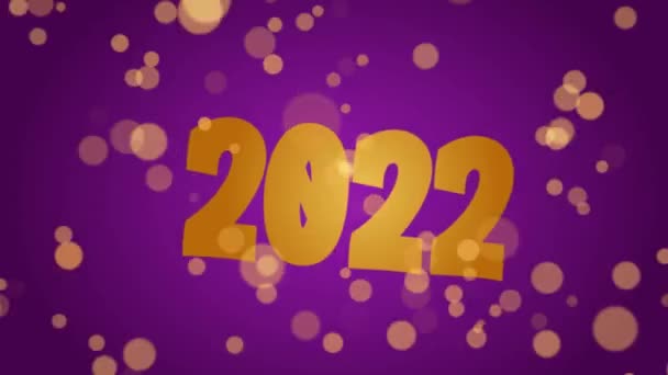 Ano Novo 2022 Números Voando Junto Com Partículas Ouro Banner — Vídeo de Stock