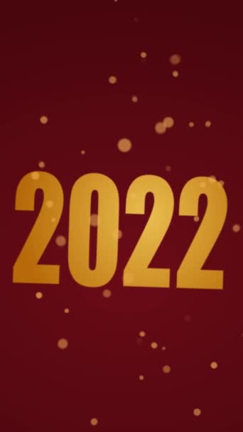 Les Chiffres Nouvel 2022 Volent Avec Des Particules Transparentes Bannière — Video