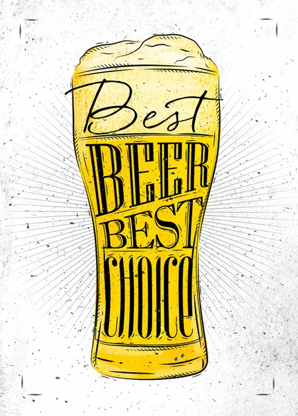 Póster mejor cerveza — Vector de stock