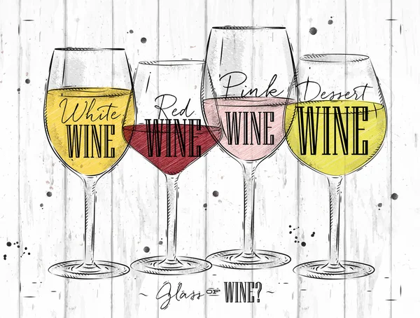 Poster types of wine Royalty Free Stock Illustrations