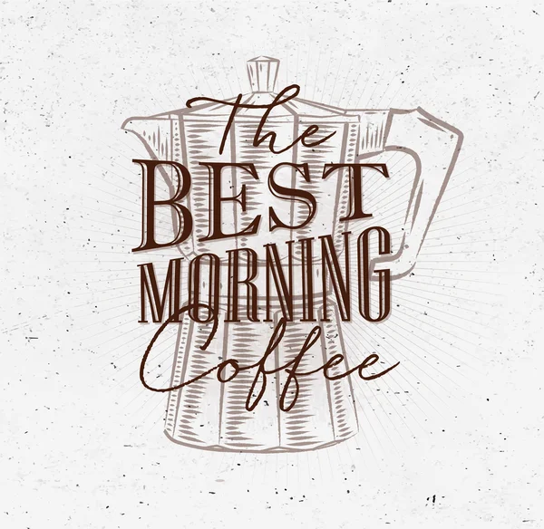 Poster en iyi sabah kahve kahverengi — Stok Vektör