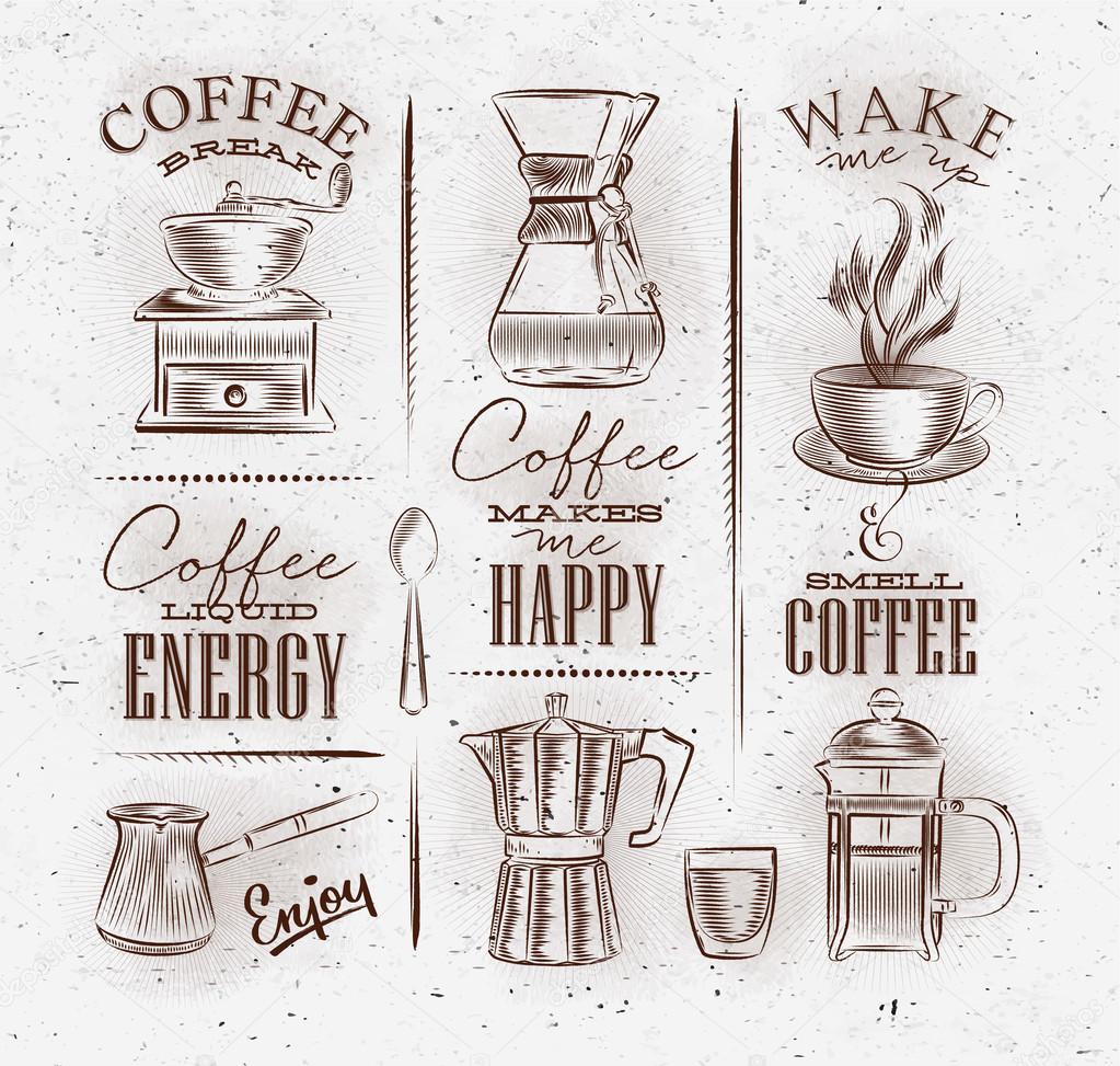 Coffee symbols brown Stock Vector Image by ©anna42f 109333408