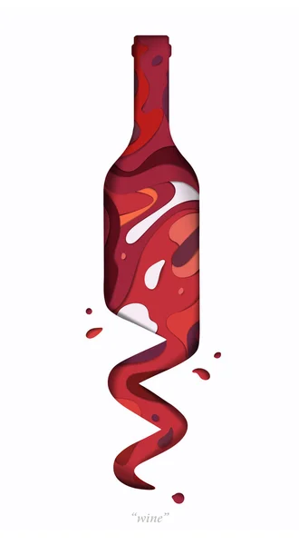 Sacacorchos de vino de papel tallado — Vector de stock