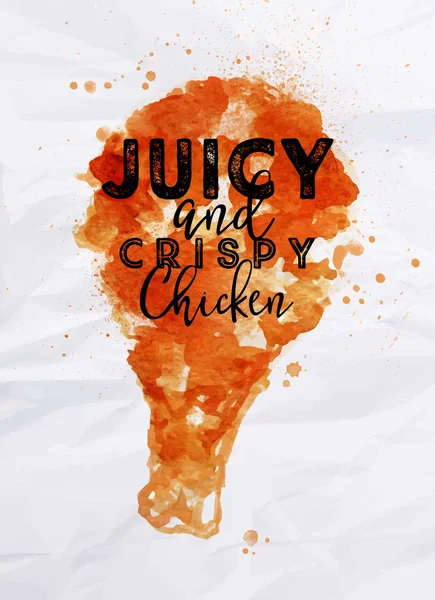 Τραγανό κοτόπουλο αφίσα — Διανυσματικό Αρχείο
