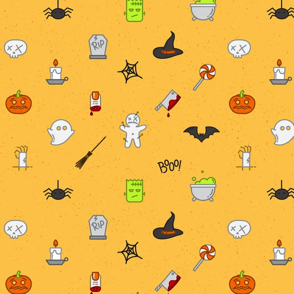 Halloween tema padrão sem costura —  Vetores de Stock