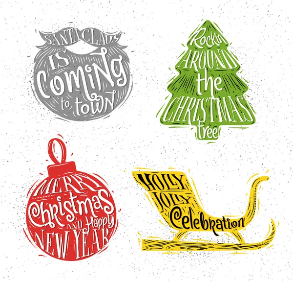 Kerstmis thema silhouetten — Stockvector