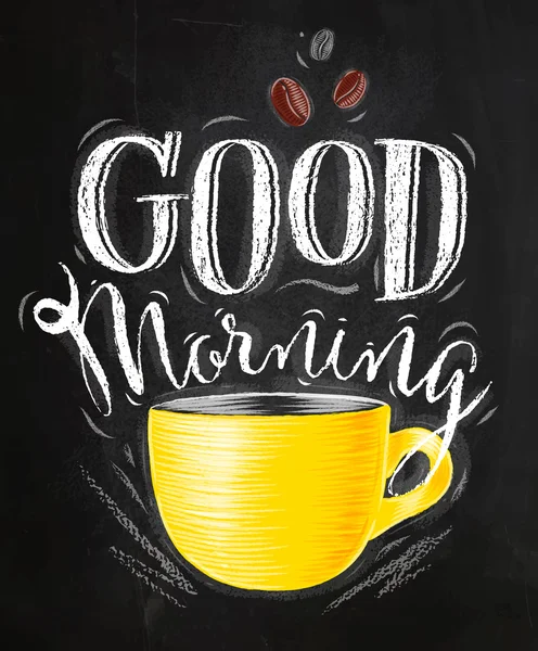 Poster good morning chalk — Stock Vector