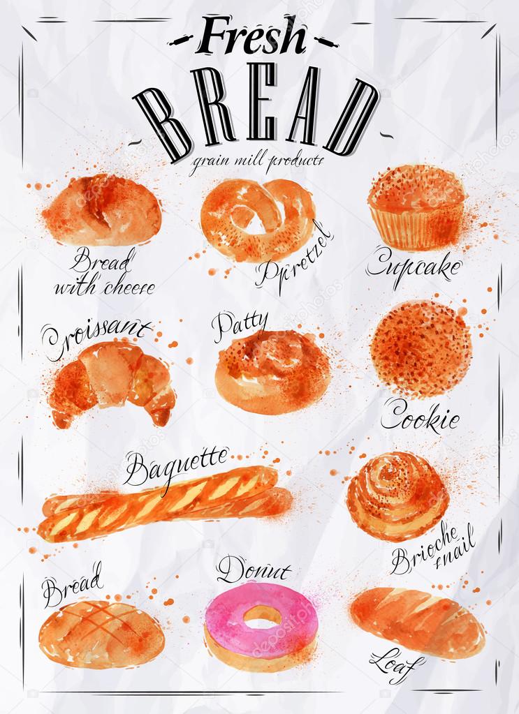 Bread products poster paper