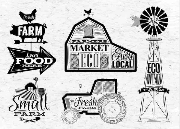 Farm vintage — Stock Vector