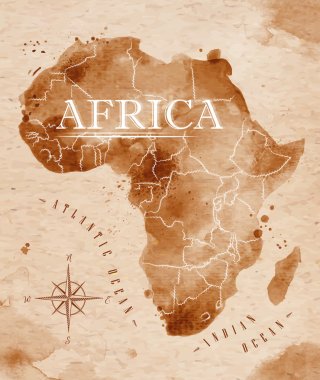Map Africa retro