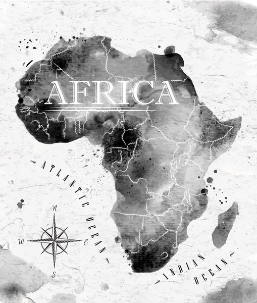 Чорнила Африка карта — стоковий вектор