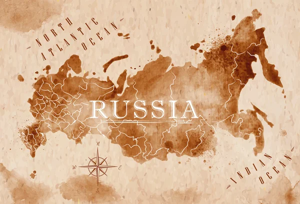 Karte Russland retro — Stockvektor
