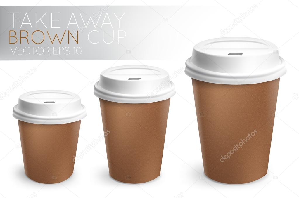 Take away paper cup brown