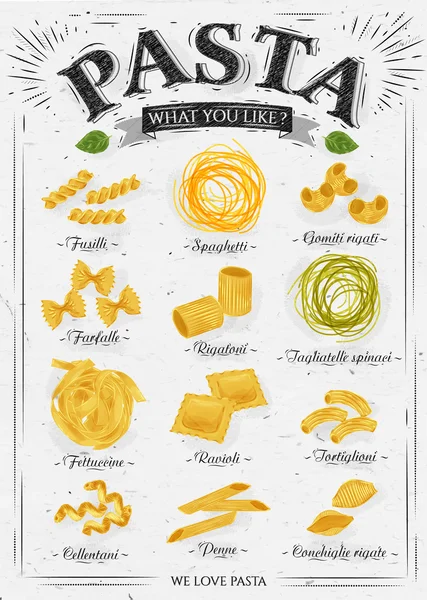 Cartel pasta vintage — Vector de stock