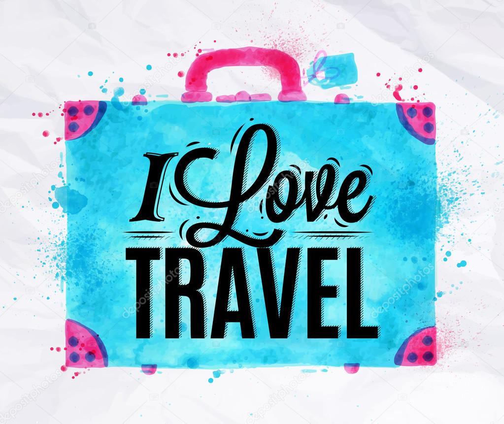 Suitcase watercolors travel