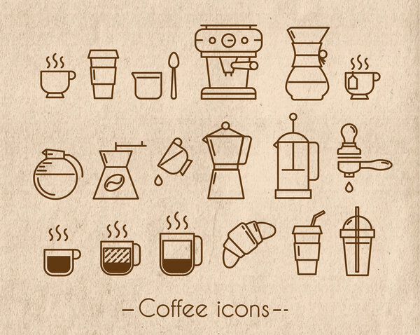 Кофе иконы с ремеслом
