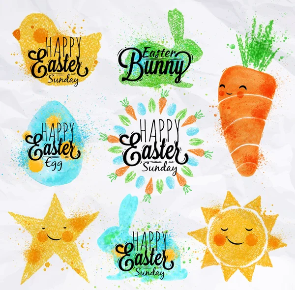 Joyeux Pâques symboles — Image vectorielle