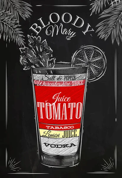 Bloody Mary cóctel tiza — Archivo Imágenes Vectoriales