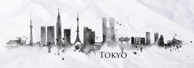 Siluet mürekkep Tokyo