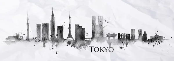 Silhouette ink Tokyo — Stock Vector