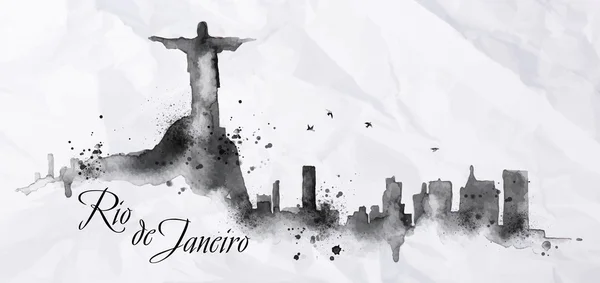 Silueta tinta Río de Janeiro — Vector de stock