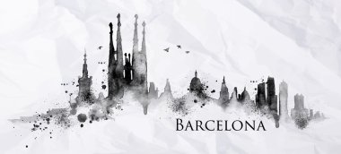 Silhouette ink Barcelona clipart