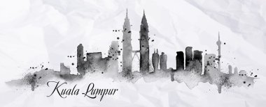 Siluet mürekkep Kuala Lumpur
