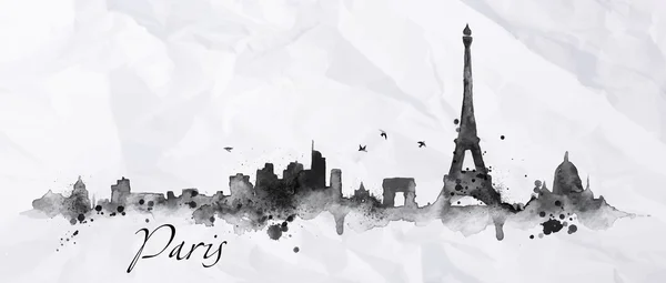 Encre de silhouette Paris — Image vectorielle