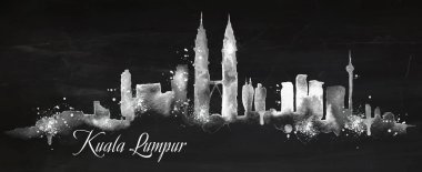 Silhouette chalk Kuala Lumpur clipart
